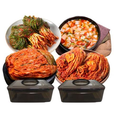 도미솔김치 박미희김치 포기4(통)+보쌈김치4(통)+나박2+파500g(4종,10.5kg)