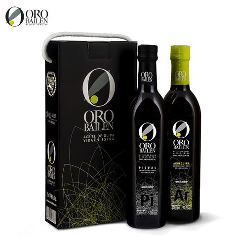 올리브오일 500ml 2종 선물세트(피쿠알, 아르베키나)/캐리어박스