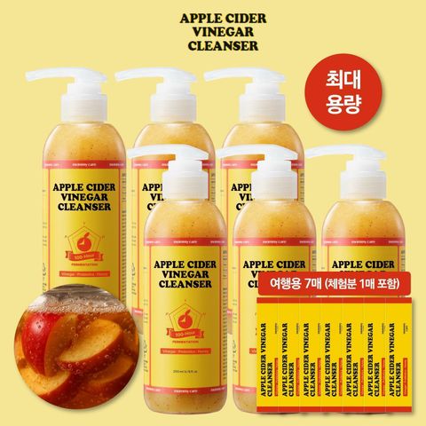 [카드 5%할인]**방송에서만 최대용량** APPLECIDER VINEGAR 애사비 클렌저 세트 (200ml*6개+2ml 7매)