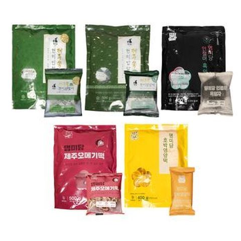 명미당 찰떡 5종 (제주오메기떡/호박영양떡/인절미흑임자/제주쑥현미밥알떡/제주쑥현미인절미)