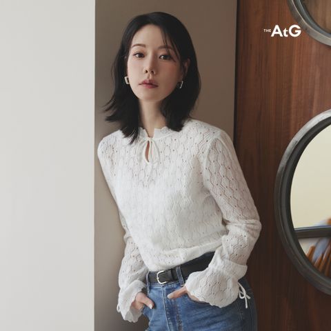 더엣지 25FW 울혼방 보헤미안 니트 블라우스