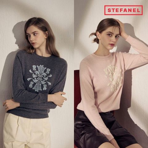 스테파넬 25FW 캐시혼방 버블 니트 풀오버[런칭 가격89,900원]