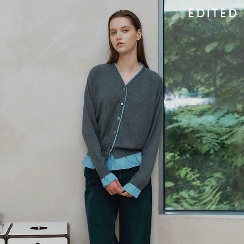 [삼성카드5%할인][런칭가69,000원→2만원 인하] 에디티드 캐시미어울  배색  가디건 