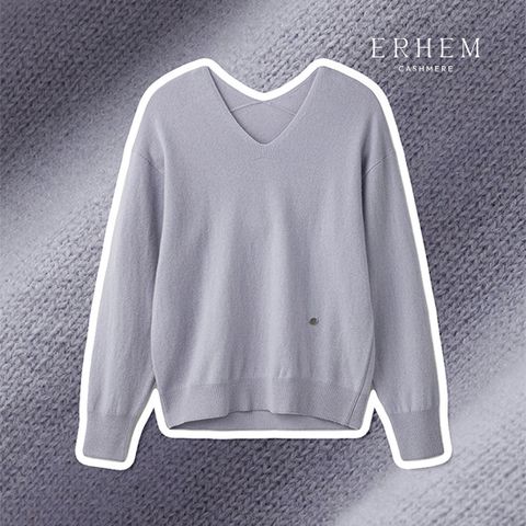에르헴 25FW 캐시미어 100 브이넥 루즈핏 풀오버