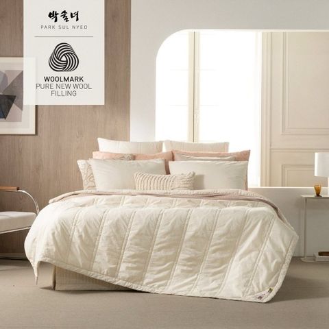 박술녀 양모 순면 피그먼트 차렵 슈퍼싱글 세트