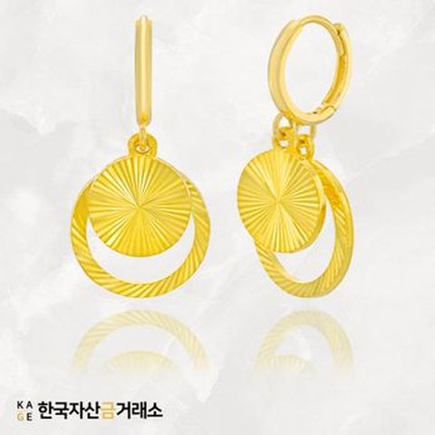 한국자산금거래소 KAGE 24K 순금 샤인 더블링 귀걸이