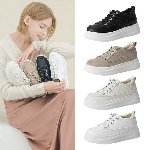 올리 퀄팅 키높이 스니커즈