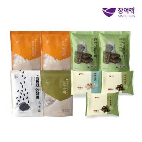 창억 추석모둠떡 6종 9봉(호박인절미X2+쑥밥알팥앙금인절미X2+흑임자인절미+모듬찰떡+흰찐송편+모시찐송편X2)