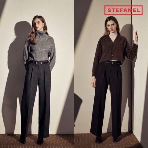 스테파넬 25FW 윈터 턱팬츠+벨트[런칭 가격79,900원]