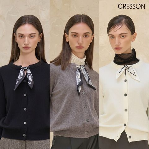 크레송 25FW 스카프 니트 가디건 3종
