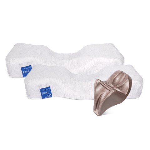 [일시불 할인](방송에서만) 가누다 블루라벨 피아노 베개 세트 (베개2개+머리냅+추가 애쉬네이비 겉커버 2장)