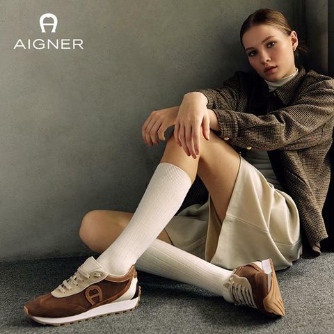 [국민카드5%할인]아이그너 텍스쳐 블록 스니커즈