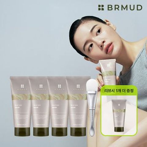 비알머드 릴리프 머드팩 200mlX4+팩브러쉬+(상품평시)머드팩 200ml