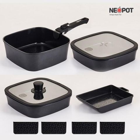[방송에서만 추가구성] 네오팟 IH 인덕션 사각 세라믹팬 풀세트
