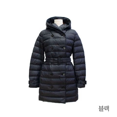 버버리 후드 벨티드 다운 패딩