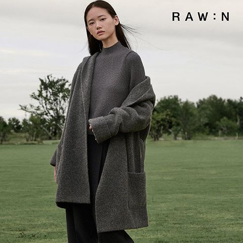 로우앤 25FW 프리미에르 폭스블렌딩 하프 니트코트 1종