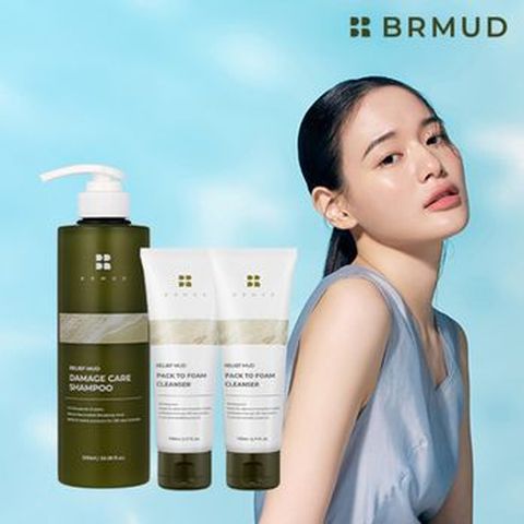 비알머드 릴리프 머드 팩투폼 클렌저 110mlX2+데미지케어 샴푸 500ml