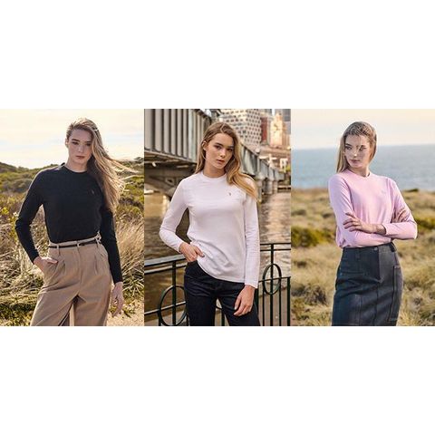 [카드 5%할인]FW간절기] USPA 라운드 티셔츠 3종 여성