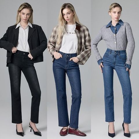 뱅뱅 25FW 여성 가을 라이크라 스트레이트핏 데님 3종