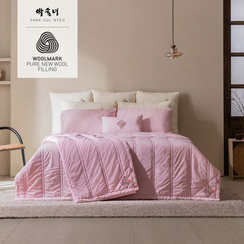 [SS+SS]10%앱할인  /호주산 100% 삶은양모 피그먼트  차렵이불 2장+ 베개커버2장 / 영화2 [박술녀]