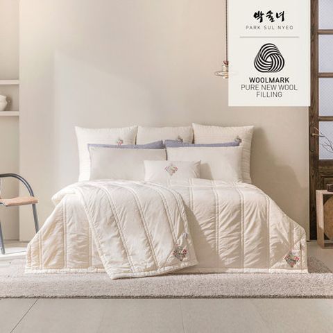 [K+K]10%앱할인 /호주산 100% 삶은양모  피그먼트  차렵이불 2장+ 베개커버2장 /영화2[박술녀]