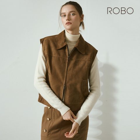 로보 25FW 스웨이드 집업 베스트