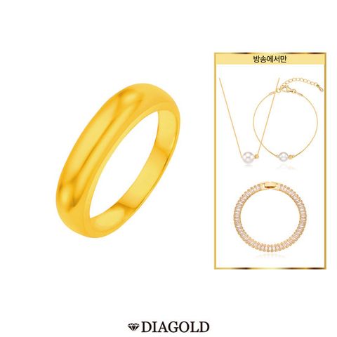 디아골드 24K 순금 볼륨반지+14K 진주 목걸이,팔찌세트+테니스팔찌