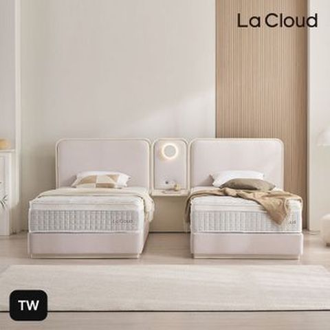 TW사이즈 라클라우드 안단테 호텔식 원목 침대 풀패키지(프레임+매트리스+사이드패널+베개X2+침구세트X2+매트리스커버X2)+천연라텍스 바디필로우X2