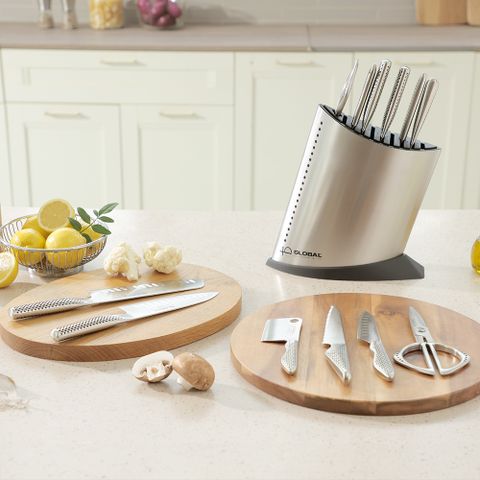 글로벌나이프 7종 풀세트(나이프 5종+나이프블록+가위)+롤백