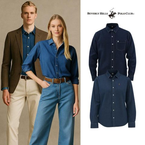 [삼성카드5%할인]25FW] 비버리힐즈폴로클럽 데님 셔츠 남녀 공용 2종