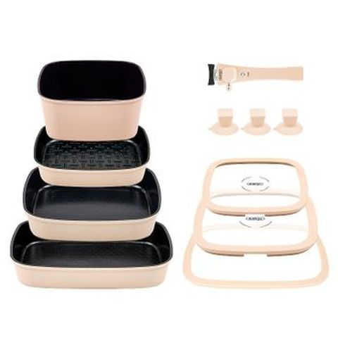 보오글 IH 네모 프라이팬냄비 풀세트