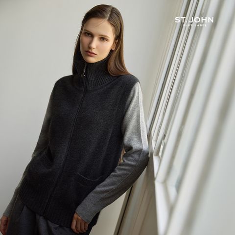 [온플] 센존블루라벨 25FW 라쿤 앙고라 울 니트 집업 베스트