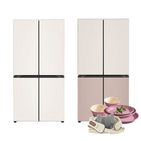 (방송에서만 코렐 5종+마사지기)  LG전자 1등급 LG 오브제 4도어 글라스 냉장고 870L (H875GBB011/H875GGA011)