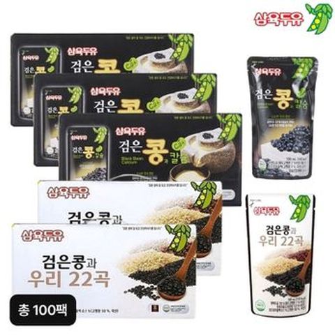 삼육두유 검은콩과 칼슘 (190mlX20팩)X3박스+검은콩과 우리22곡(190mlX20팩)X2박스 / 총 100팩