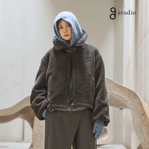 지스튜디오 25FW 캐시미어울 테디 카반점퍼