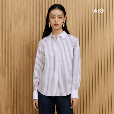 더엣지 배색 스트라이프 셔츠