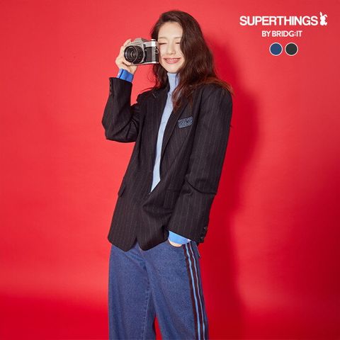 [바이브리짓X슈퍼띵스] 25FW 배색테잎 스트링 데님팬츠