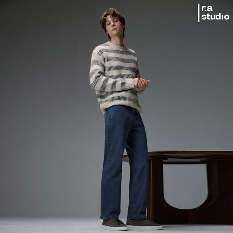 (B)라스튜디오 25FW 남성 피그먼트 이중직 기모데님 2종