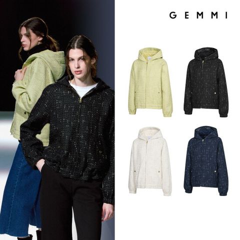 겜미 25FW 여성 울블렌디드 트위드 점퍼