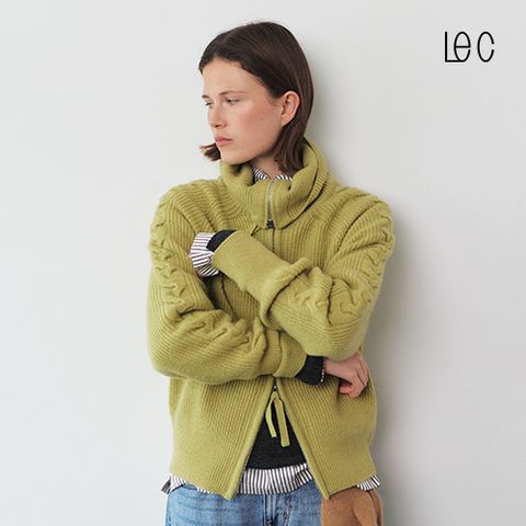 [LE CASHMERE] 르캐시미어 25FW 캐시미어 100 케이블 니트 자켓