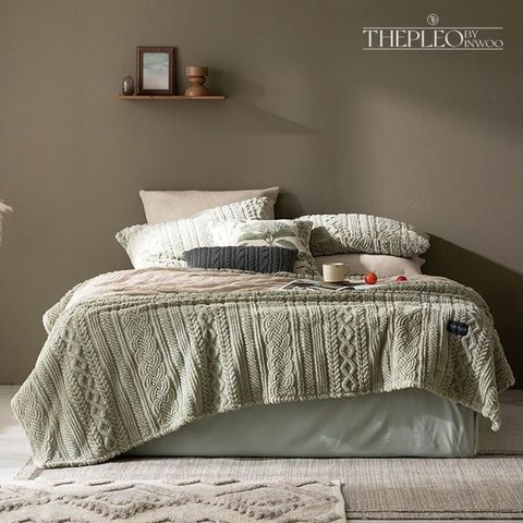 [퀸3종] 더플레오 니트자카드 극세사 스프레드 이불겸 담요