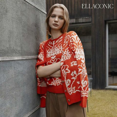 [카드 5%할인][런칭가89,000원→2만원 인하] 엘라코닉 울실크 자카드  가디건 