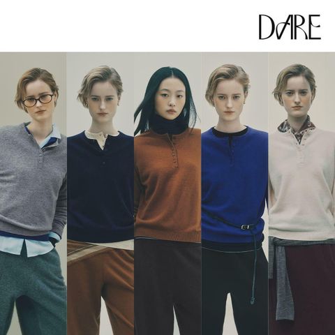 [삼성카드5%할인][런칭가 159,000원]디아레 화이트캐시 100 헨리넥 니트 1종