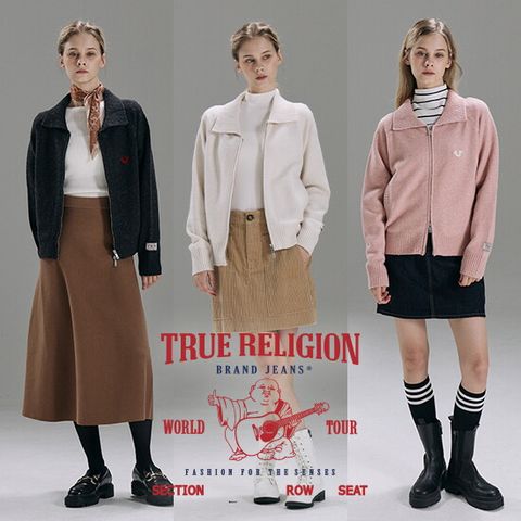 ■트루릴리전 25FW 여성 울블렌디드 니트 집업자켓