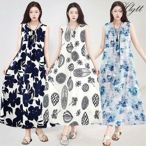 [헬리꽁땡]썸머패턴민소매원피스3종