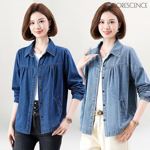 [플로레센스]페미닌데님퍼프셔츠재킷(색상선택)