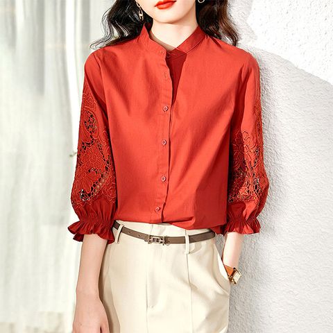 [플로레센스]레이스자수펀칭블라우스2종 