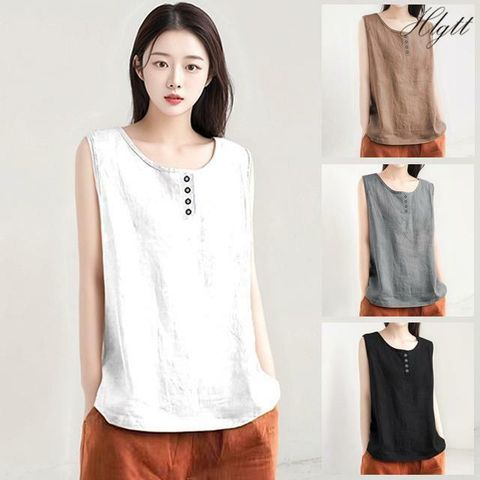 [헬리꽁땡]버튼민소매블라우스4종