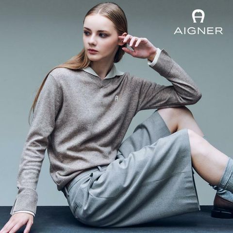 [국민카드5%할인]아이그너 캐시미어 블랜드 카라 니트 풀오버