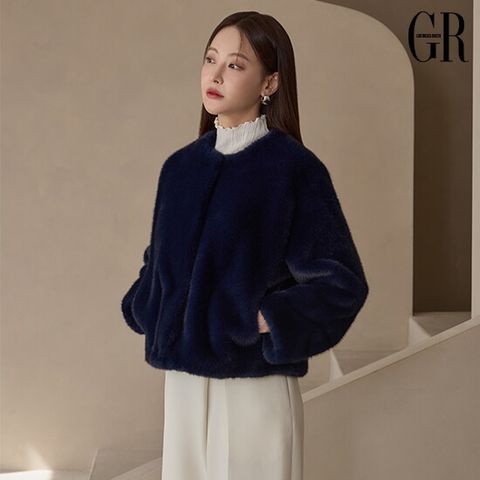 25FW Faux 밍크 하프 자켓